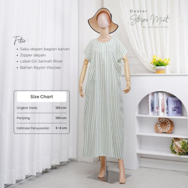Daster Stripe Mint Ori Jannah River || Daster Premium by Jannah River #daster #jannahriver