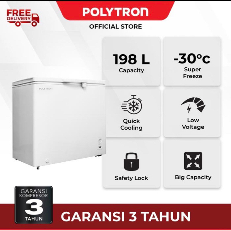 chest freezer / freezer box Polytron 200 liter PCF 218