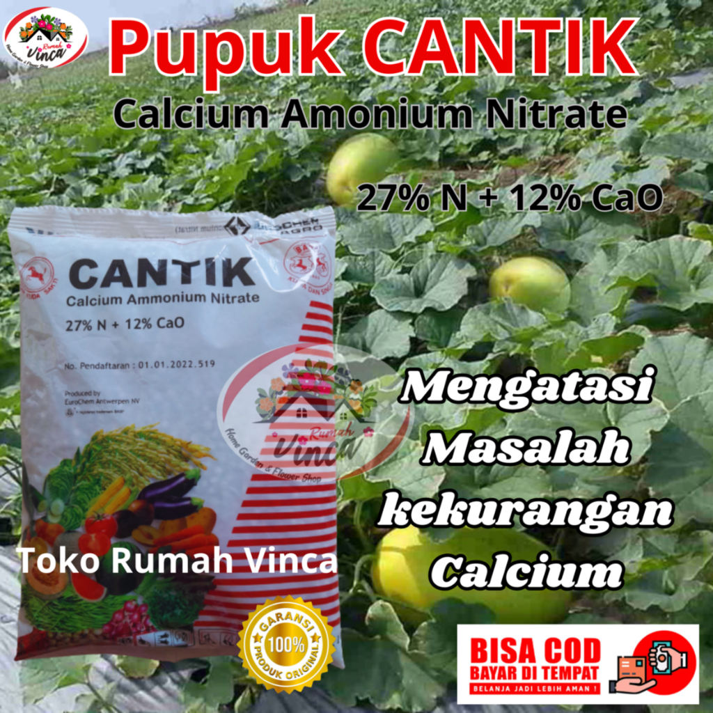 Pupuk CANTIK 1 Kg Kemasan Pabrik CALCIUM AMMONIUM NITRAT Pupuk Calcium