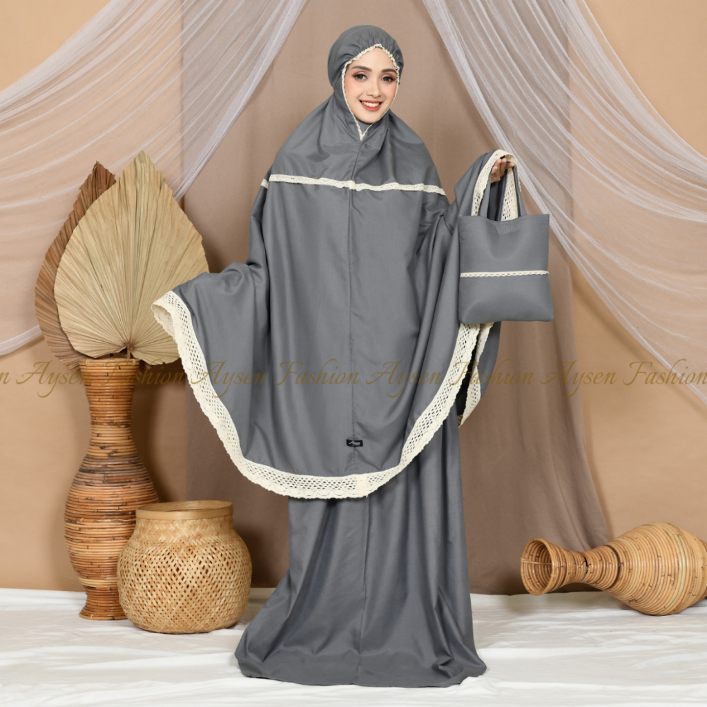 Mukena Dewasa Katun Polos Renda Nabila Series