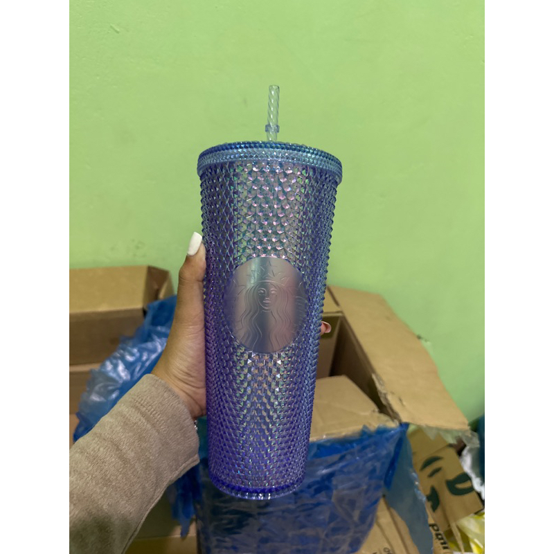 translucent blue studded starbucks