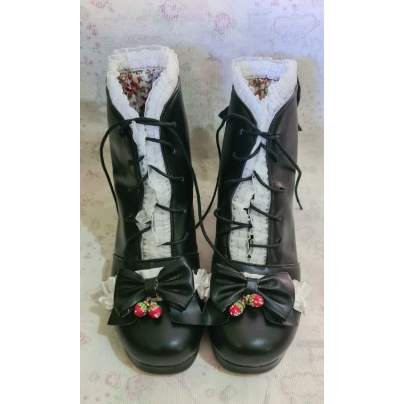 Sepatu Lolita boots kawaii (ready stock)