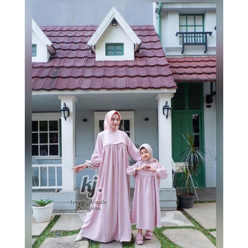 Couple arsyila gamis ibu dan anak,dress babycodoray Ori Khadijah mode