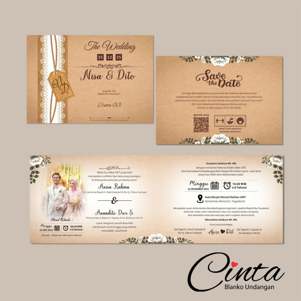 Blangko Undangan Cinta 03 | Blangko Undangan | Undangan Murah | Kertas Undangan Kosong Murah