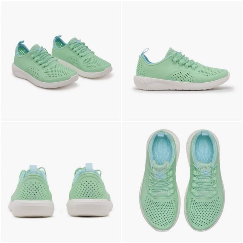 SALE100%Original Crocs LITERIDE PACER - Neo Mint/Putih Kids Kode Produk: CCR2060113TM