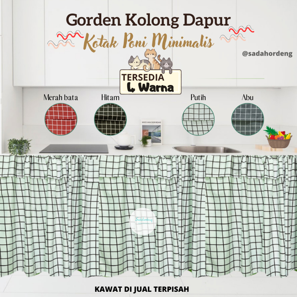 GORDEN KOLONG DAPUR PONI KOTAK  MINIMALIS MURAH