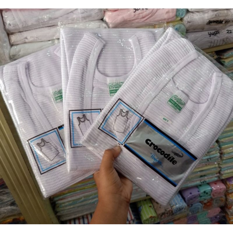 Kaos dalam pria merk crocodile 800 jala putih