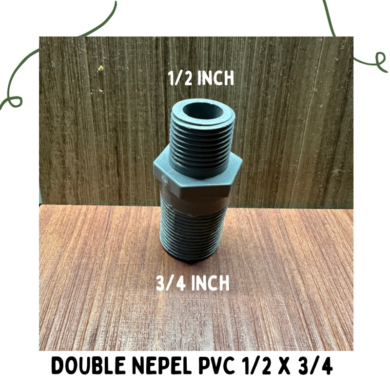 Double Nepel 1/2 x 3/4 PVC
