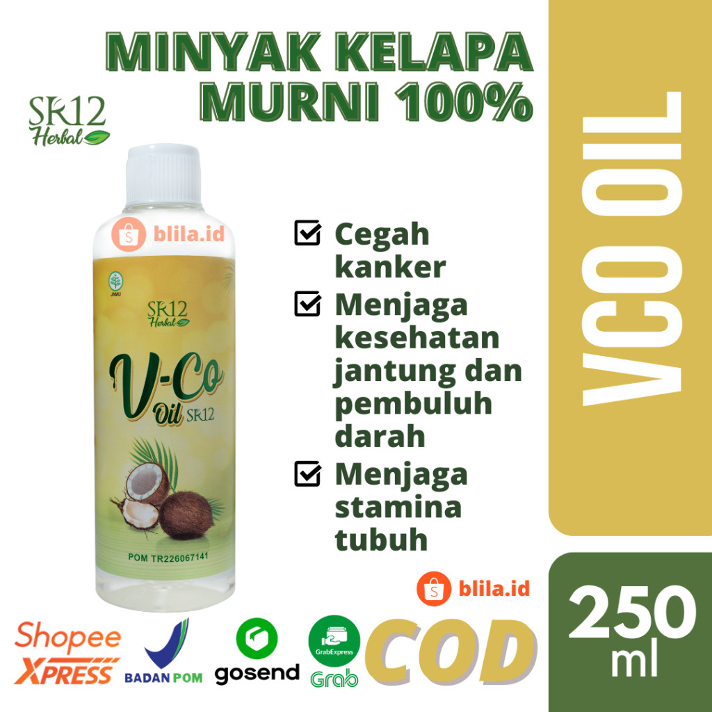 VCO Virgin Coconut Oil 250ml SR12 Minyak Kelapa Murni Premium BPOM