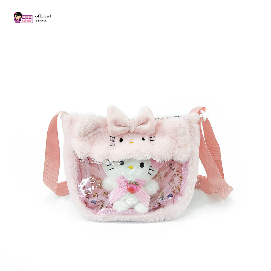 BA2340 Free Gantungan boneka tas bulu tas selempang transparan tas slempang boneka bahan lembut tas 