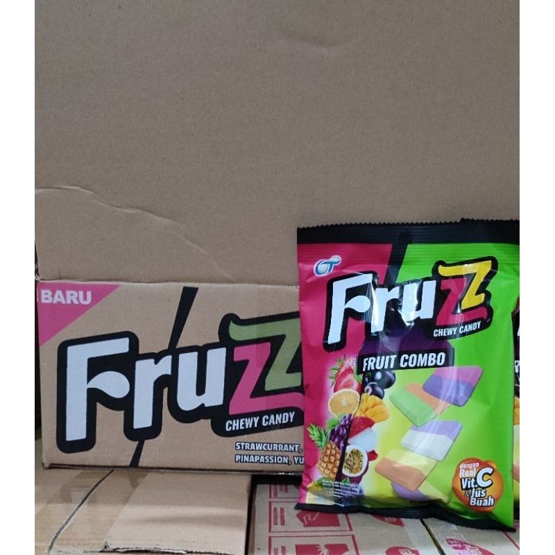 

Permen Fruzz Fruit Chewy Candy - Permen dengan 2 rasa buah sekali gigit