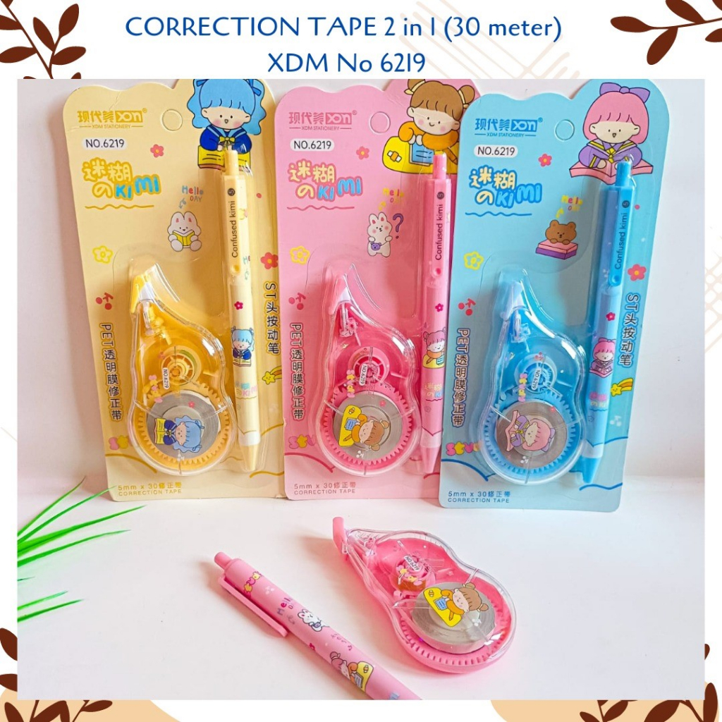 

Correction tape 2 in 1 Roll cewe 30 meter ( 1 correction tape + 1 pen ) XDM No.6219 LUCU IMUT KADO UNIK ALAT-ALAT SEKOLAH AESTHETIC
