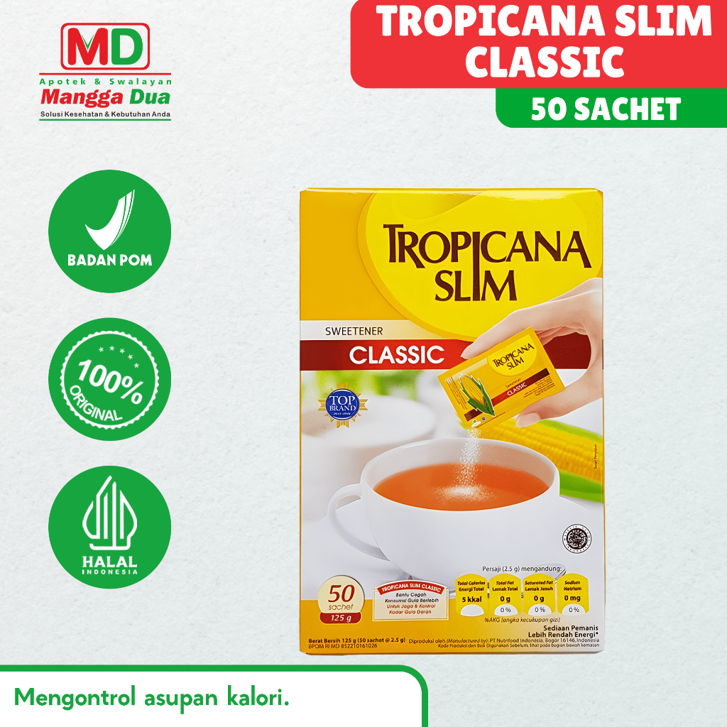

Tropicana Slim Sweetener Classic 50 Sachet