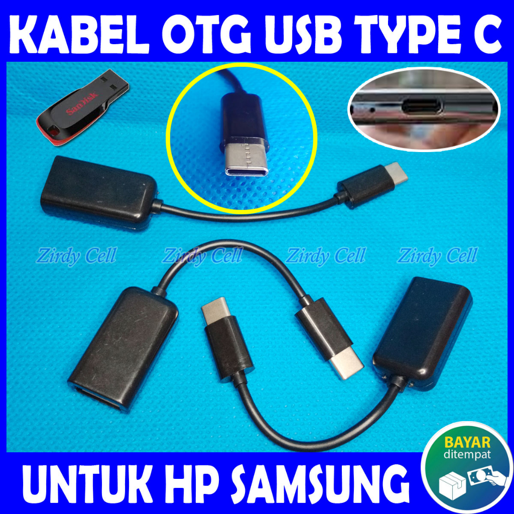 Kabel OTG USB TYPE C Sambungan Flashdisk Buat Tablet Samsung Galaxy Tab SM P613 P619 X800 X806 X806B X806U X806N X700 X706 X706B X706U X706N T225 T220 T225N T575 T500 T505 Colokan Kabel Mouse Keyboard Stik Game Consol Printer Card Reader Ke Handphone