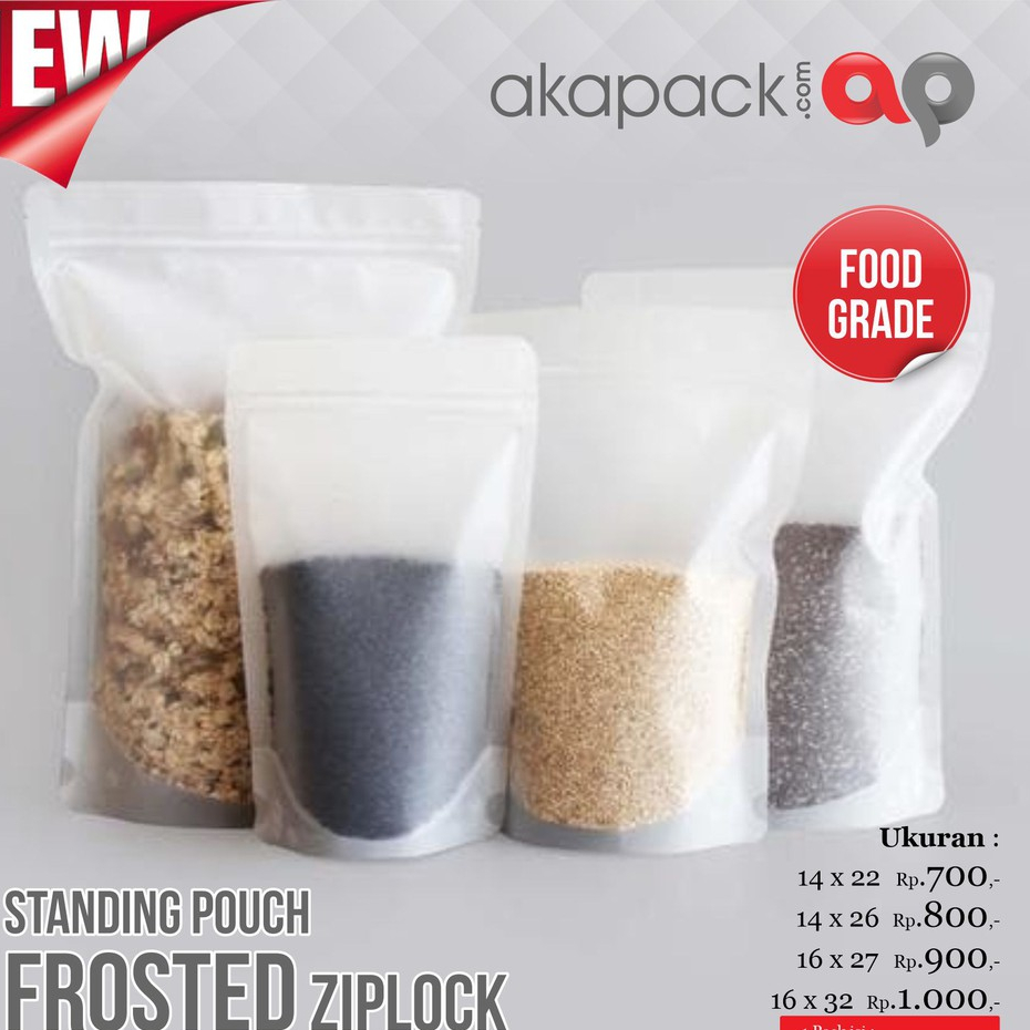 

Standing Pouch Buram SPF ZIpper Bisa untuk Cairan minimal 100pcs