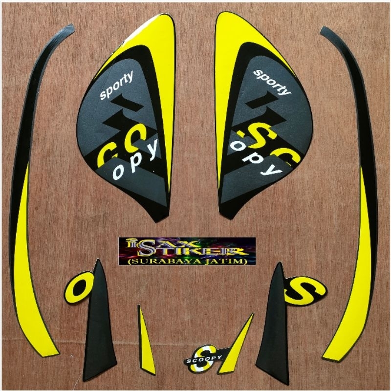 Striping Motif Original Honda Scoopy sporty hitam hijau tahun 2022