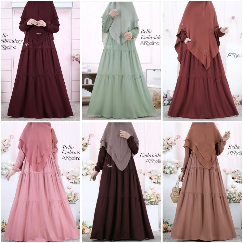 atelier angelina embroidery black choco brownie dustyrose