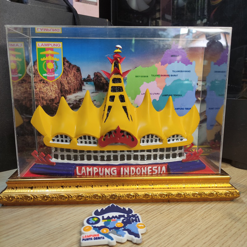 Miniatur menara Siger LAMPUNG Kecil Bingkai akrilik