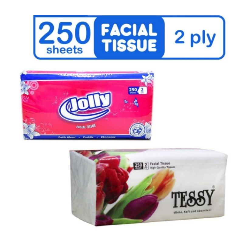 JOLLY SIERA TESSY TISU WAJAH / FACIAL TISSUE 2PLY 250 SHEETS