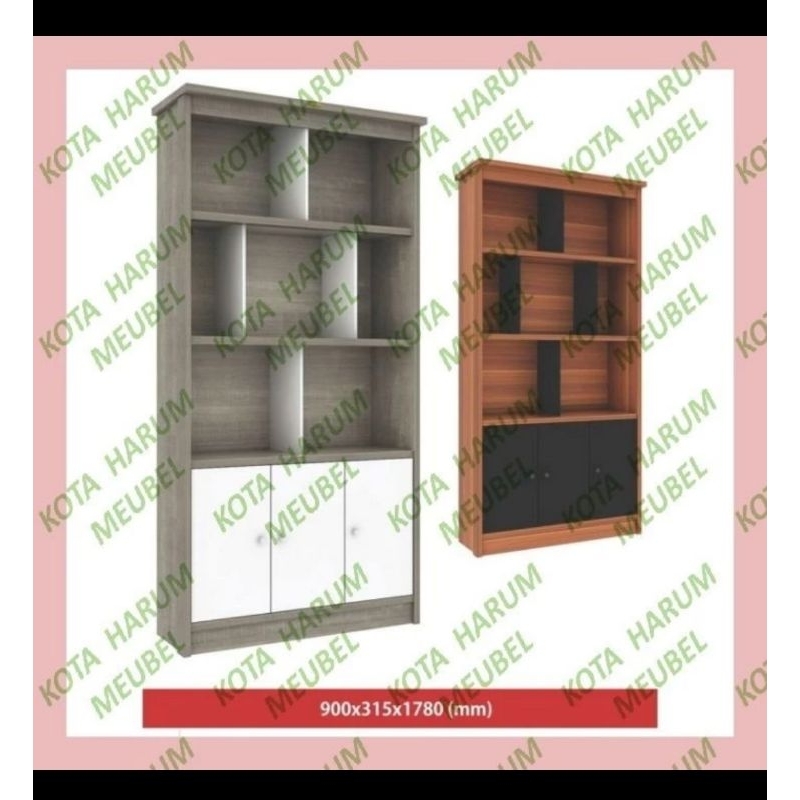 lemari buku minimalis kayu rak buku dinding kayu romaro rb 06 bandung