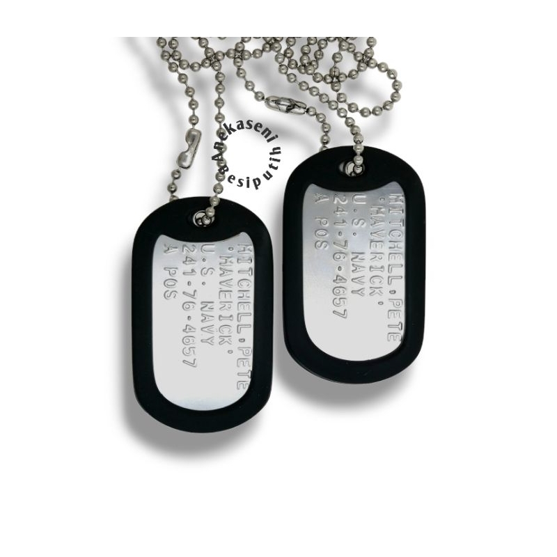 Costum Kalung Nama Flat Dogtag Tentara