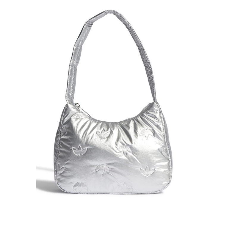 JUAL TAS ADIDAS PUFFY SATIN MINI SHOULDER BAG SILVER MET