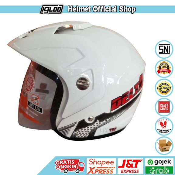 Helm GP Delta Half Face Solid White