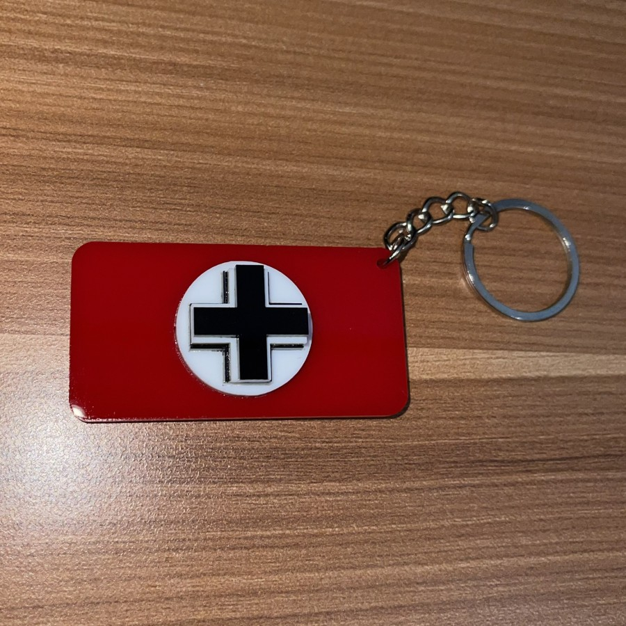 Gantungan Kunci Bendera Jerman WW2 Balkenkreuz Wehrmacht / German WW2 Balkenkreuz Flag Timbul MURAH