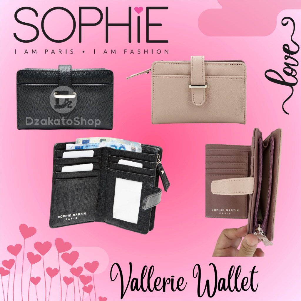 Sophie Martin Paris Dompet Kecil Vallerie Black Pink Mini Promo Wanita Terbaru Kekinian 2025 COD
