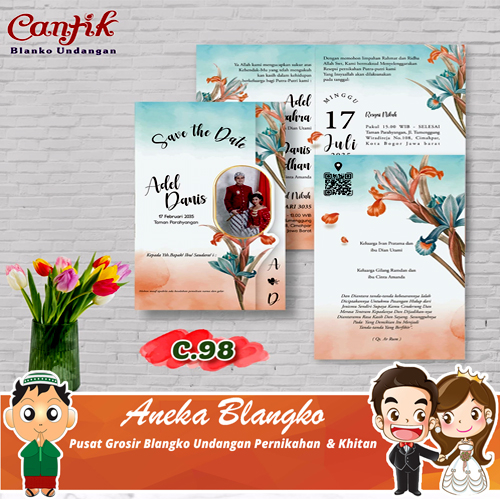 Blangko Undangan pernikahan Cantik 98