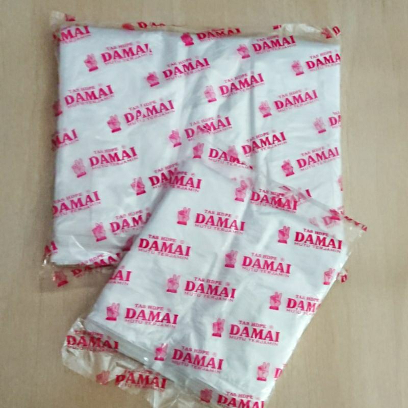 Kantong Kresek Putih Bening Kantong Plastik Damai ukuran 15/24/28 Kresek Bening