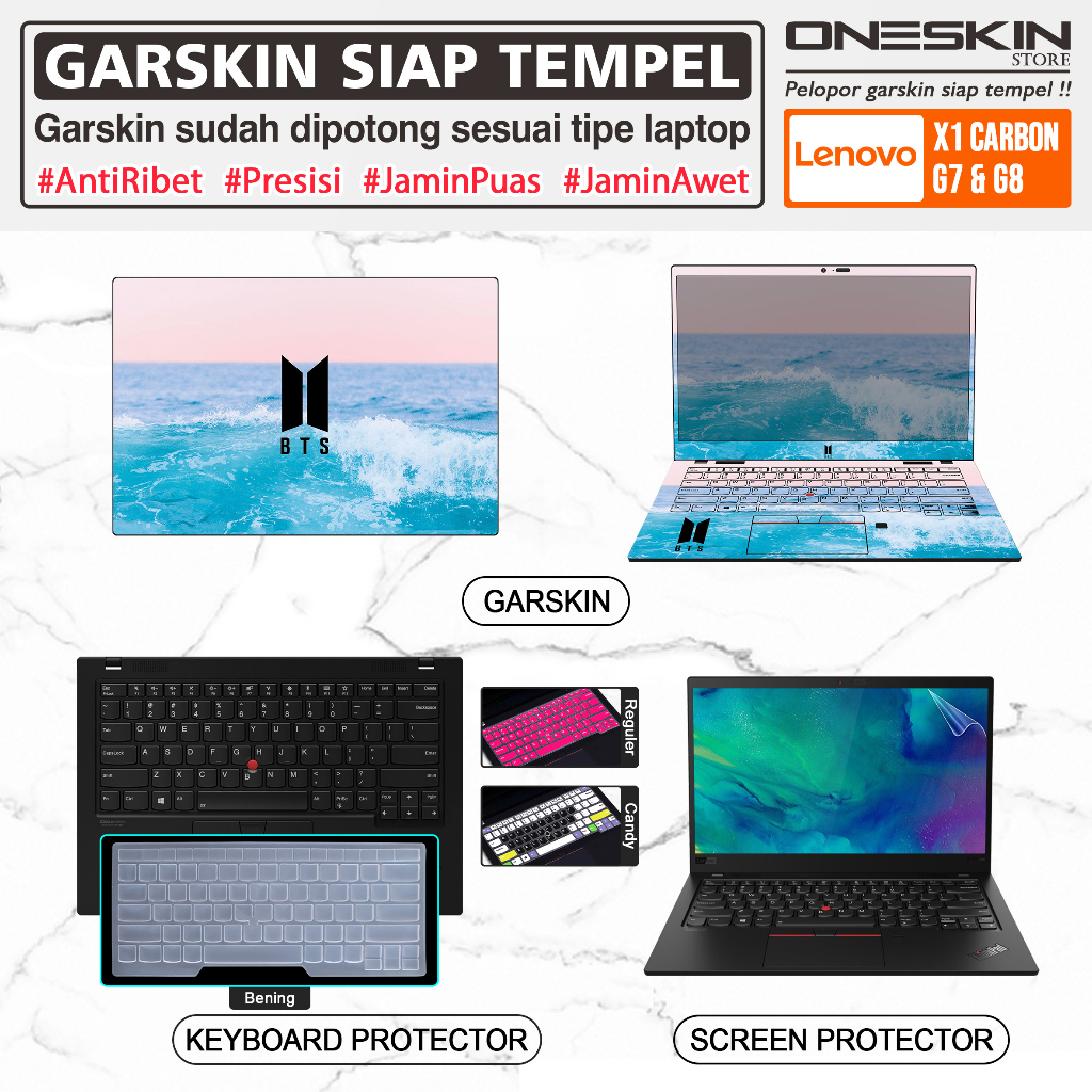 Garskin Stiker Laptop Pelindung Keyboard Screen Protector Lenovo ThinkPad X1 Carbon Gen 7 8 9 Gambar