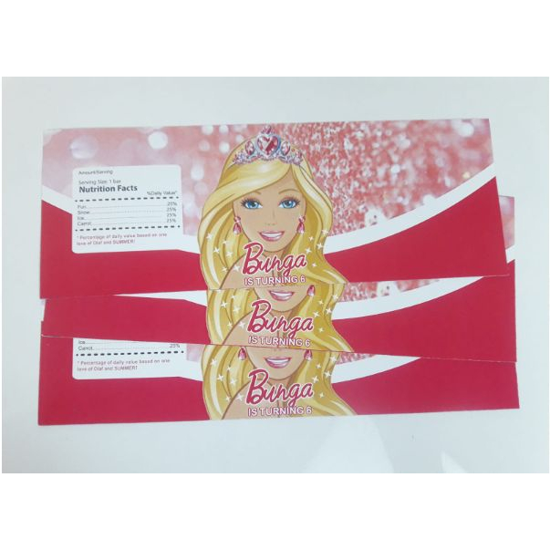 label susu botol barbie / label susu custom barbie / label minuman botol barbie / label susu botol c