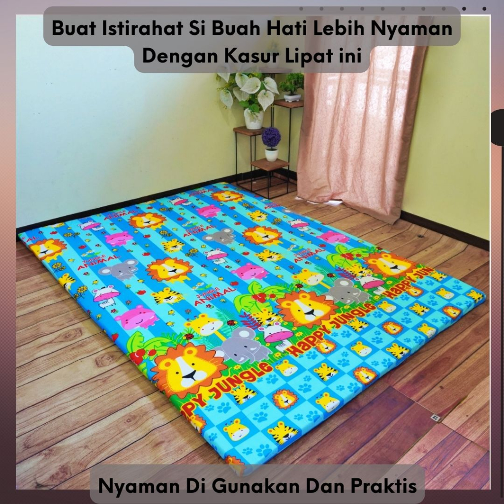 Fthn Kasur Busa Tebal ROYALFOAM Lipat Tebal Motif Karakter Karpet Import AST