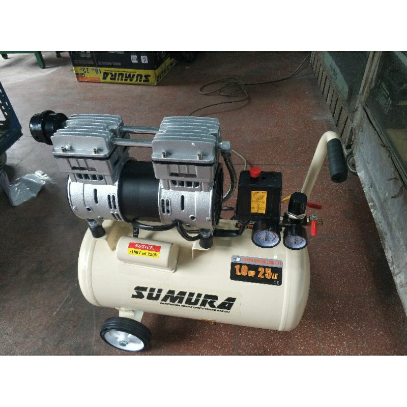 Kompresor Angin Tanpa Oli SUMURA OFS 750-25 25Liter / Portable Air Compressor Oilless SUMURA OFS750-
