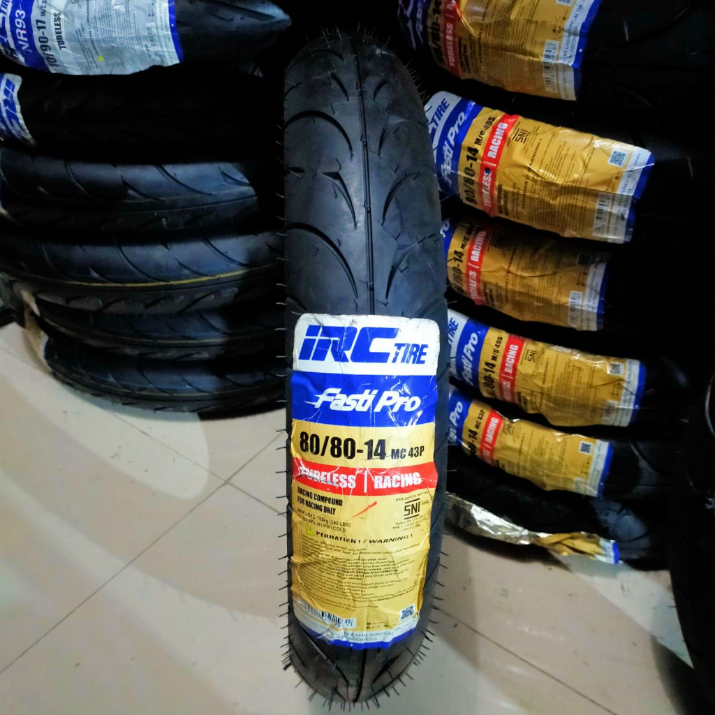 IRC FASTI PRO Ban Motor Matic Ring 14 Uk 80/80-14 Tubeless Gear/Fino Grande/Beat - IRC FASTI PRO