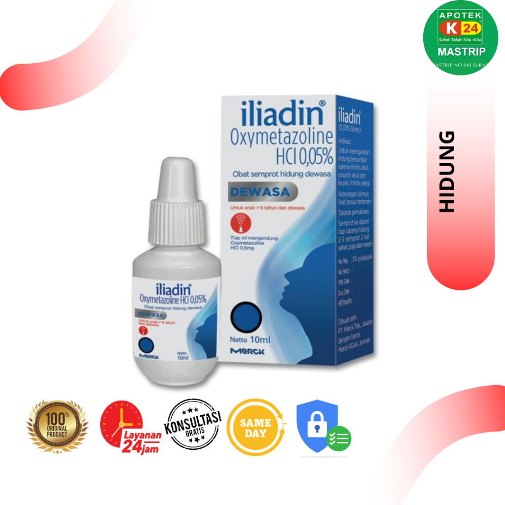 Iliadin Dewasa Semprot / Hidung Tersumbat Rhinitis Alergi / Diatas 6 Tahun / 10ml