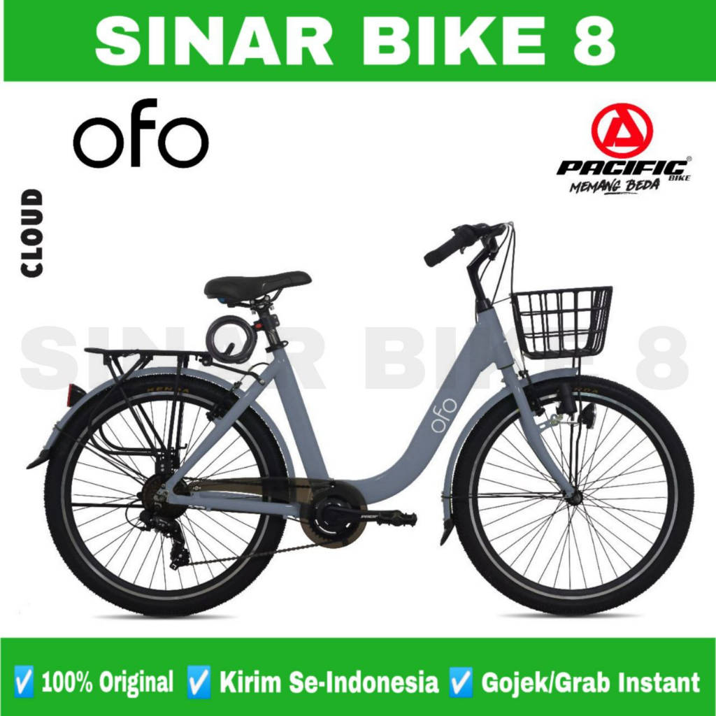 Sepeda Keranjang Dewasa PACIFIC OFO 7 Speed Urban City Bike Garansi