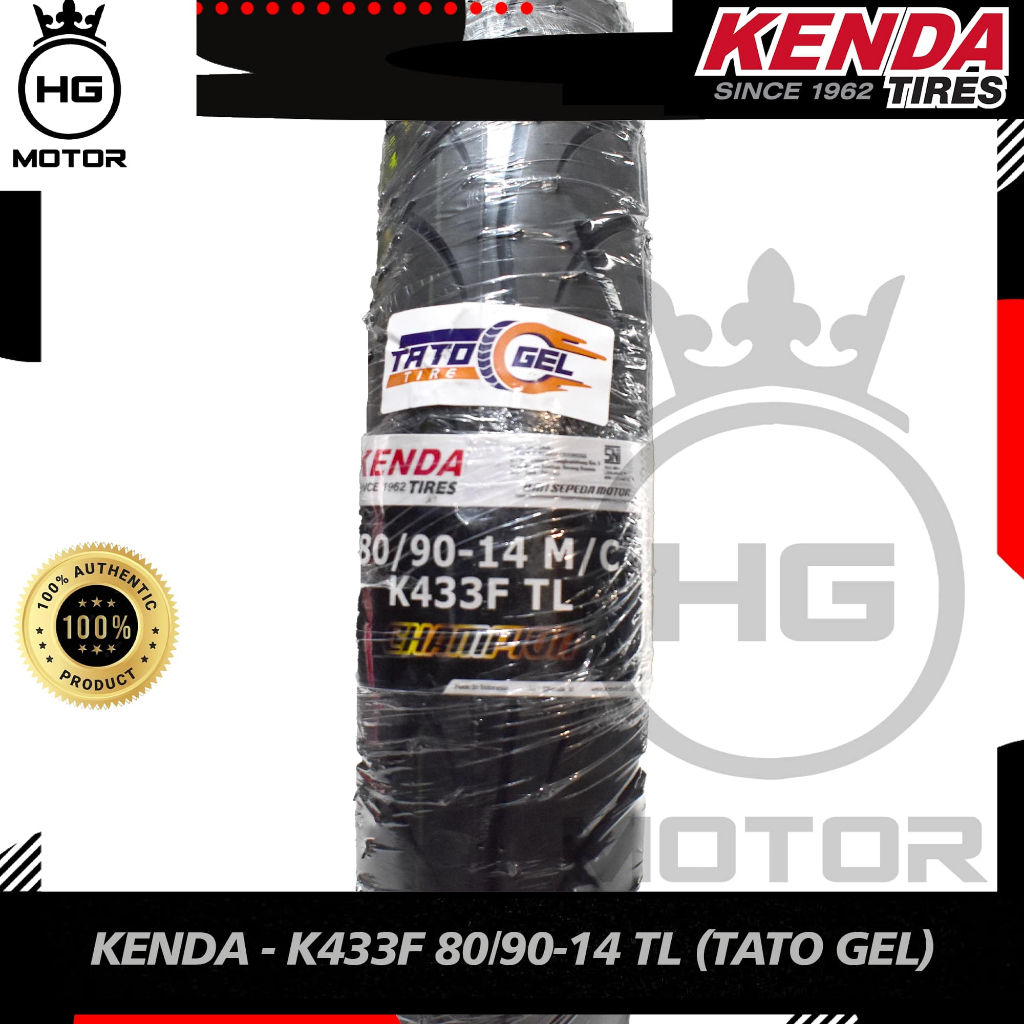 BAN KENDA TATO GEL ANTI BOCOR K433 80/90 Ring 14 TUBELES 80 90 RING 14