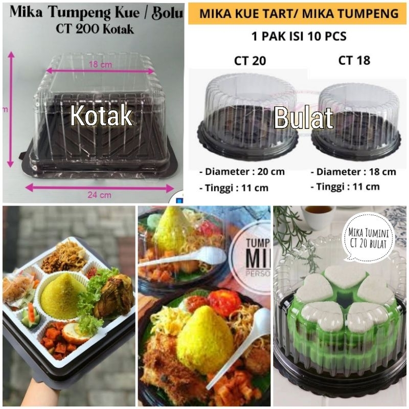 Mika Tumpeng Mini Puding CT 18 CT 20 Bulat Kotak Polos