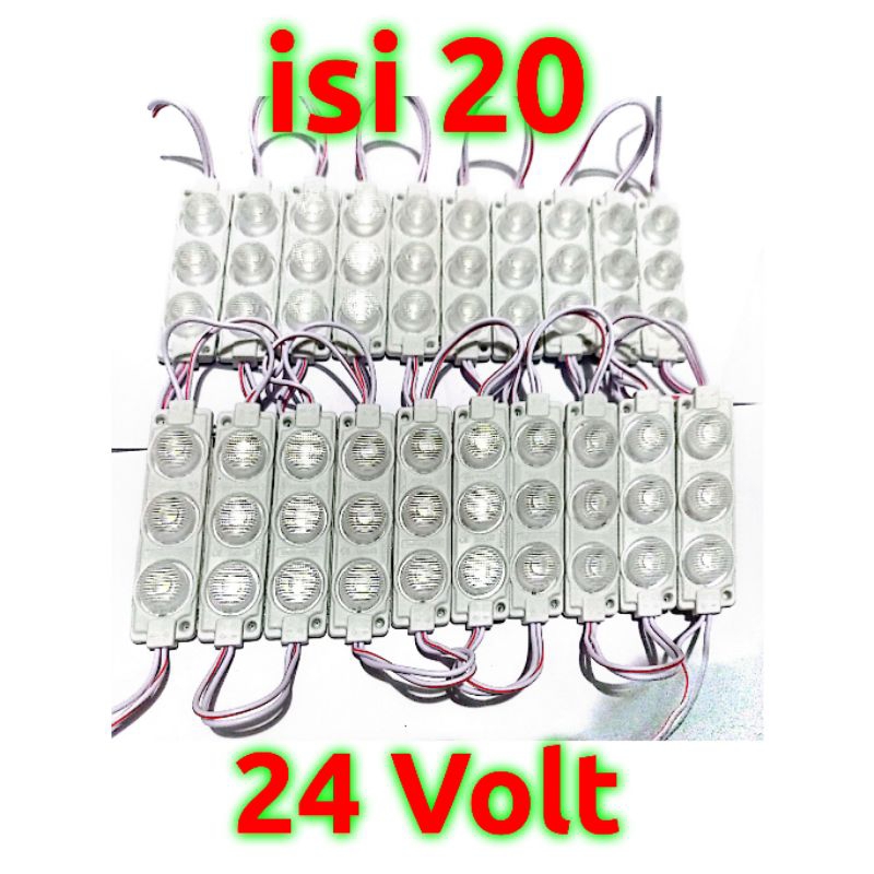 EL 20 Pcs Lampu Led 3 Mata 24 Volt Led Bak Truk Lampu Kolong Truk Bus 3 Mata 24 Volt