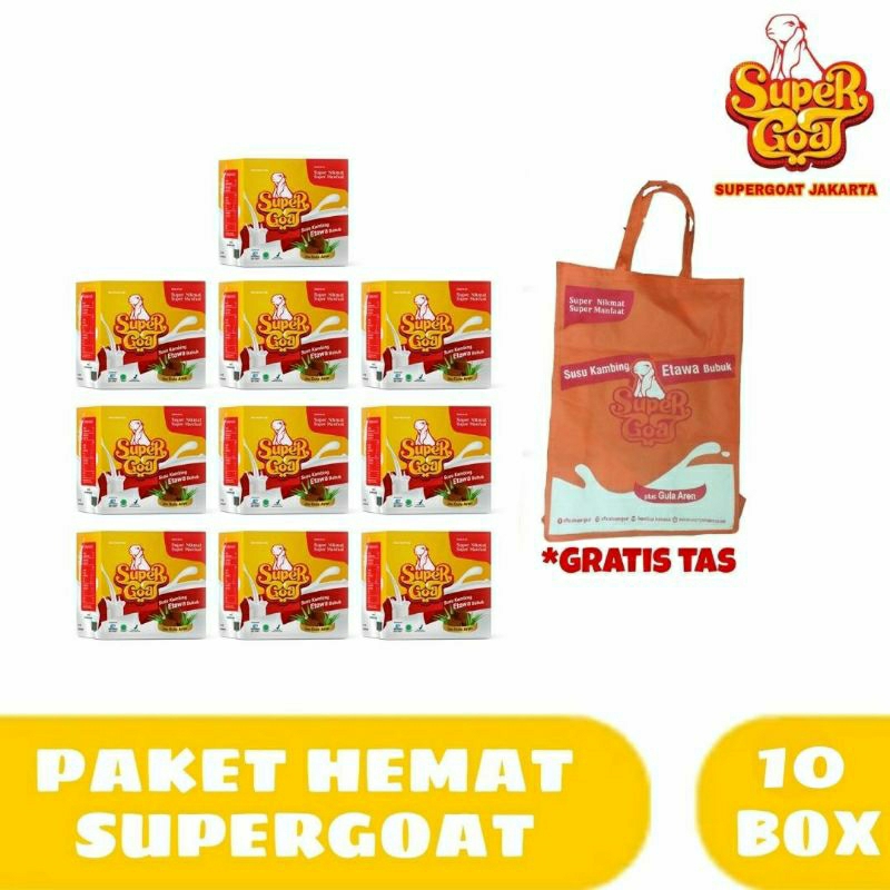 

[ PAKET SUPERGOAT 10 KOTAK ] SUPER GOAT SUSU KAMBING ETAWA DENGAN GULA AREN