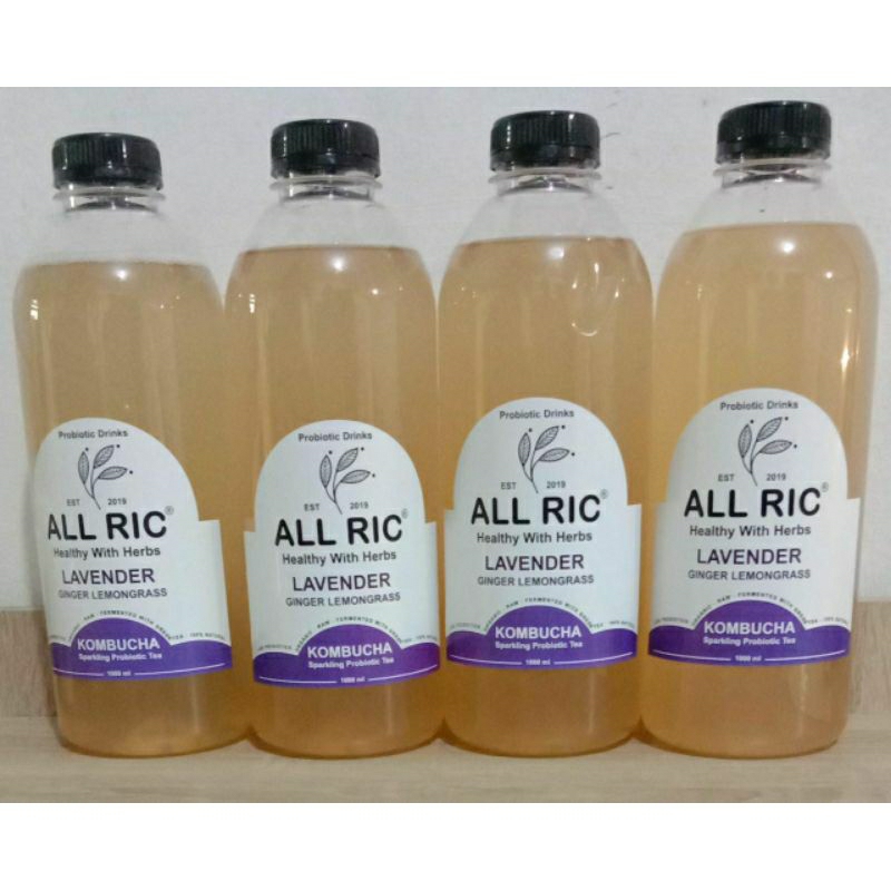 

kombucha lavender ginger lemongrass 1000ml/siap minum/raw/probiotics/less sugar/vegan/organic