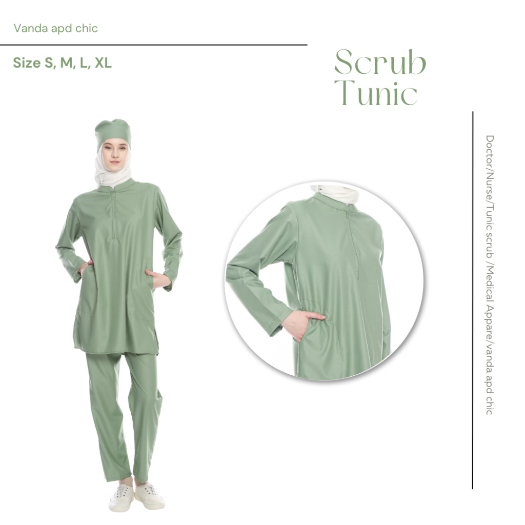 BAJU OKA TUNIK/BAJU JAGA/BAJU PERAWAT/SERAGAM DOKTER/SCRUB MEDIS JUMBO