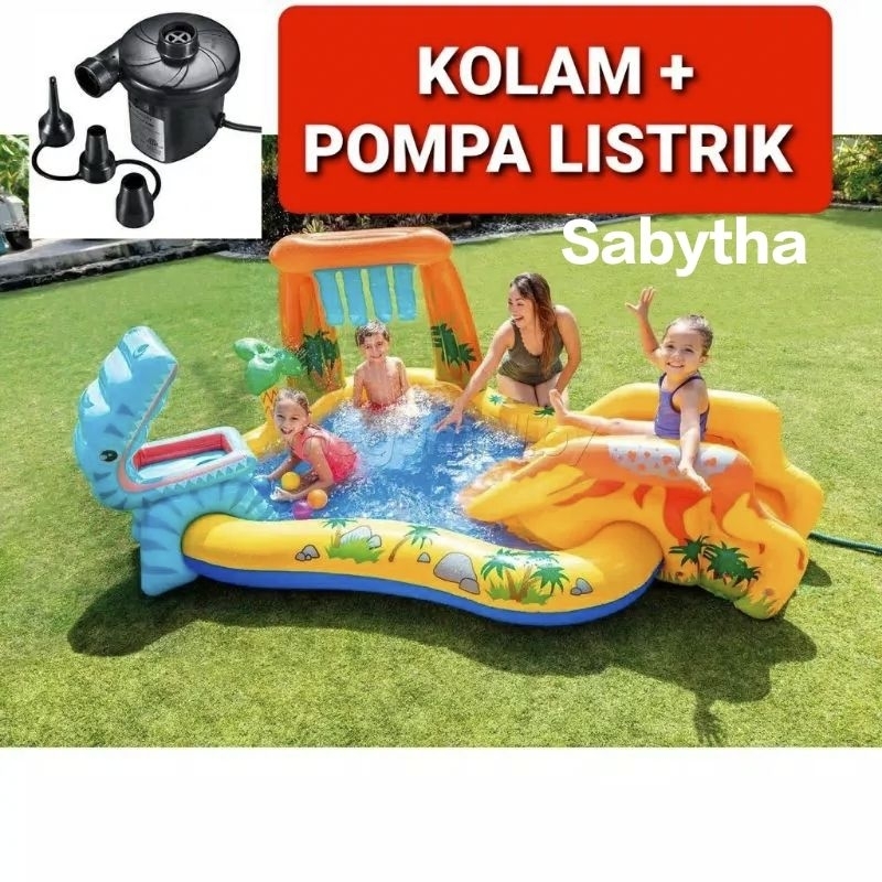 Kolam Renang Perosotan INTEX 57444 Dinosaur Play Center | Kolam Renang