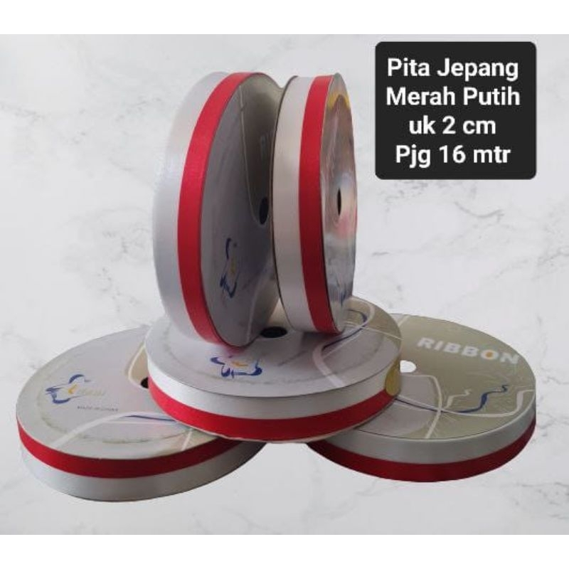 

Pita Jepang Roll warna Merah Putih uk 2 cm