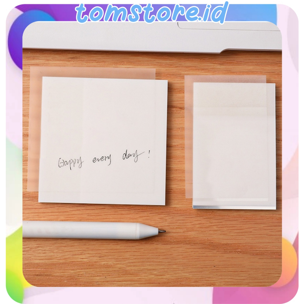 

TOMSTORE.ID Sticky Note Transparan 50 Lembar Tahan Air Untuk Kantor/ Sekolah / Plastik Dapat Ditulis Lucu Permukaan Halus S086