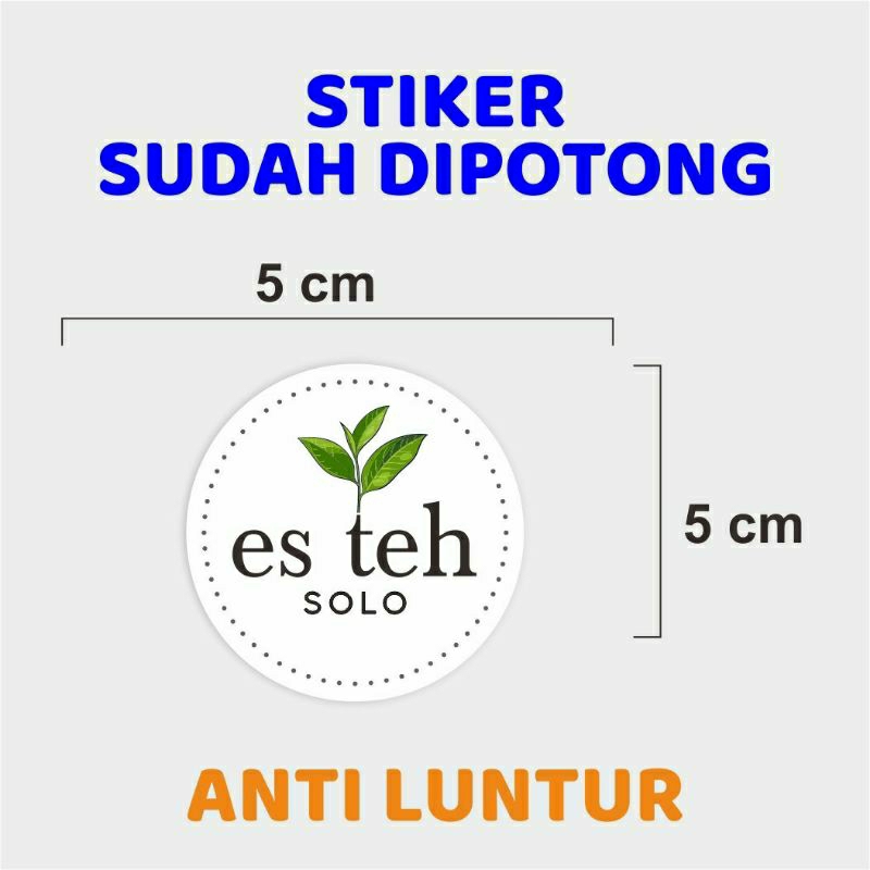

tiket label cup minuman es teh solo