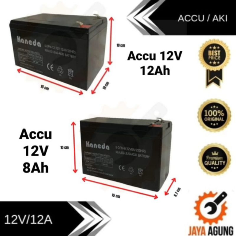 KANEDA AKI KERING ACCU BATTERY 12V 8AH 12AH / TOKUDA BATERAI AKI KERING 12 VOLT 8 AH 12 AH