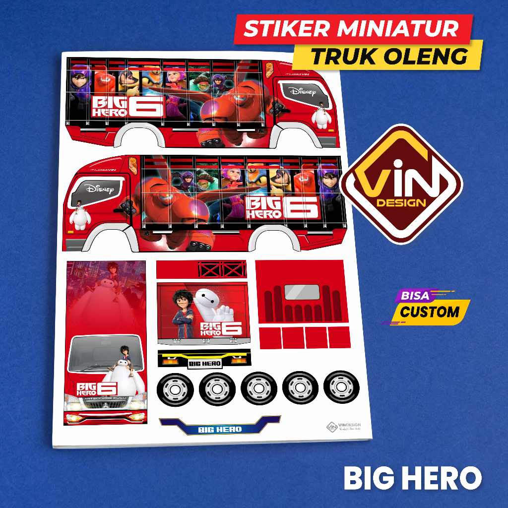 STIKER MINIATUR TRUK / BIG HERO/ POLA STICKER MINIATUR TRUCK OLENG